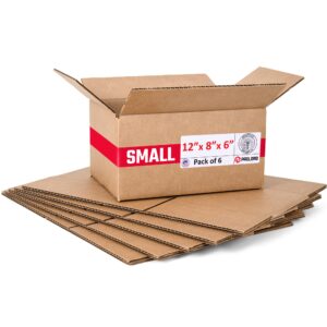 Medium Cardboard Boxes 12"L x 8"W x 6"H (Pack of 6) (CB-1286-6, B0F2V9VWMJ)