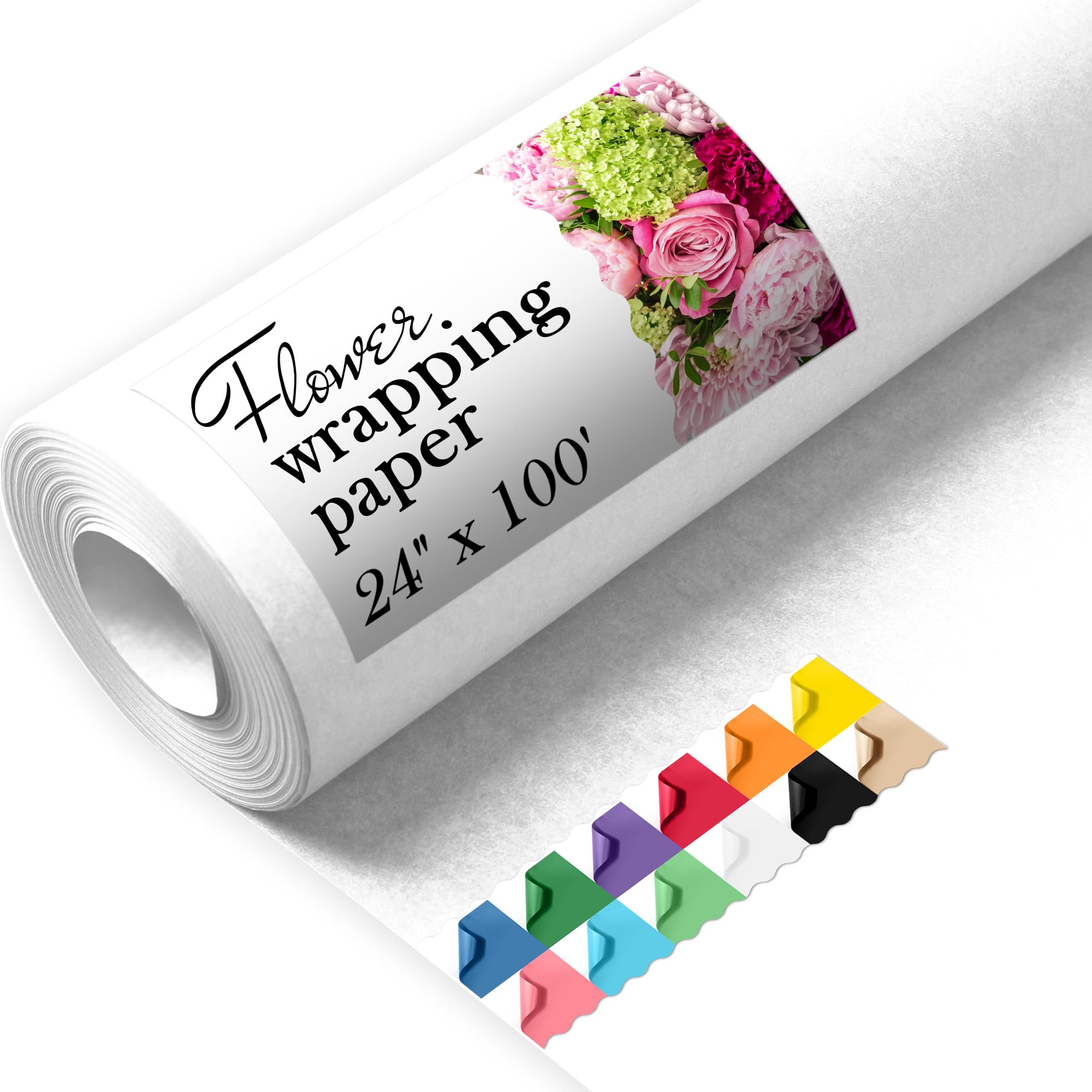 717bmVA4i7L.jpg Paclord Flower Wrapping Paper, 24" x 1200" (100 ft), 45 lb – White (FP-24-WH, B0CYVWR3W5)