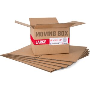 Medium Cardboard Boxes 18"L x 18"W x 13"H (Pack of 6) (CB-181813-6, B0F2VLP7TG)