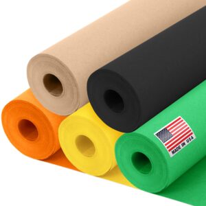 12" x 1200" (100 ft) King Lion Kraft Paper Set, 45 Lbs - Brown, Green, Yellow, Orange, Black Kraft Paper - Made in USA Color Paper for Arts & Crafts, Appliques for Kids, DIY, Origami
