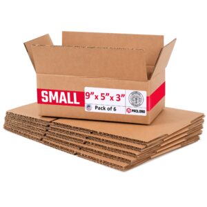 Small Cardboard Boxes 9"L x 5"W x 3"H (Pack of 6) (CB-953-6, B0GMTGPWHJ)