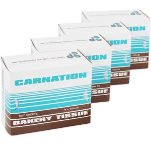 Carnation 4000 Pcs White Deli Wrap Wax Paper Sheets, 6"x10.75" Pre-Cut Interfolded (DW-610-4, B0GHT636SR)