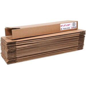Tall Cardboard Boxes 6"L x 3"W x 24"H (Pack of 20) (CB-6324-20, B0GMPDCQ7M)