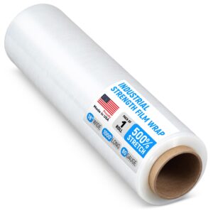 Paclord 18" x 1000' Industrial Strength Stretch Wrap, Pack of 1 Mini Roll, Clear Plastic Film, 80 Gauge