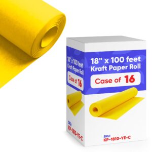Paclord Yellow Kraft Paper Roll 18" x 100 ft, Case of 16 (KP-1810-YE-C, B0CP5RDDYF)