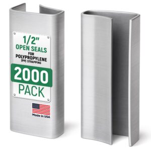 Paclord Open Seals for 1/2" Polypropylene (PP) Strapping, Pack of 2000