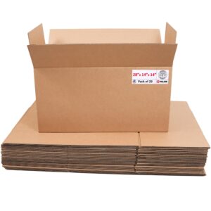 Large Cardboard Boxes 28"L x 14"W x 14"H (Pack of 20) (CB-281414-20, B0GMP88B2X)