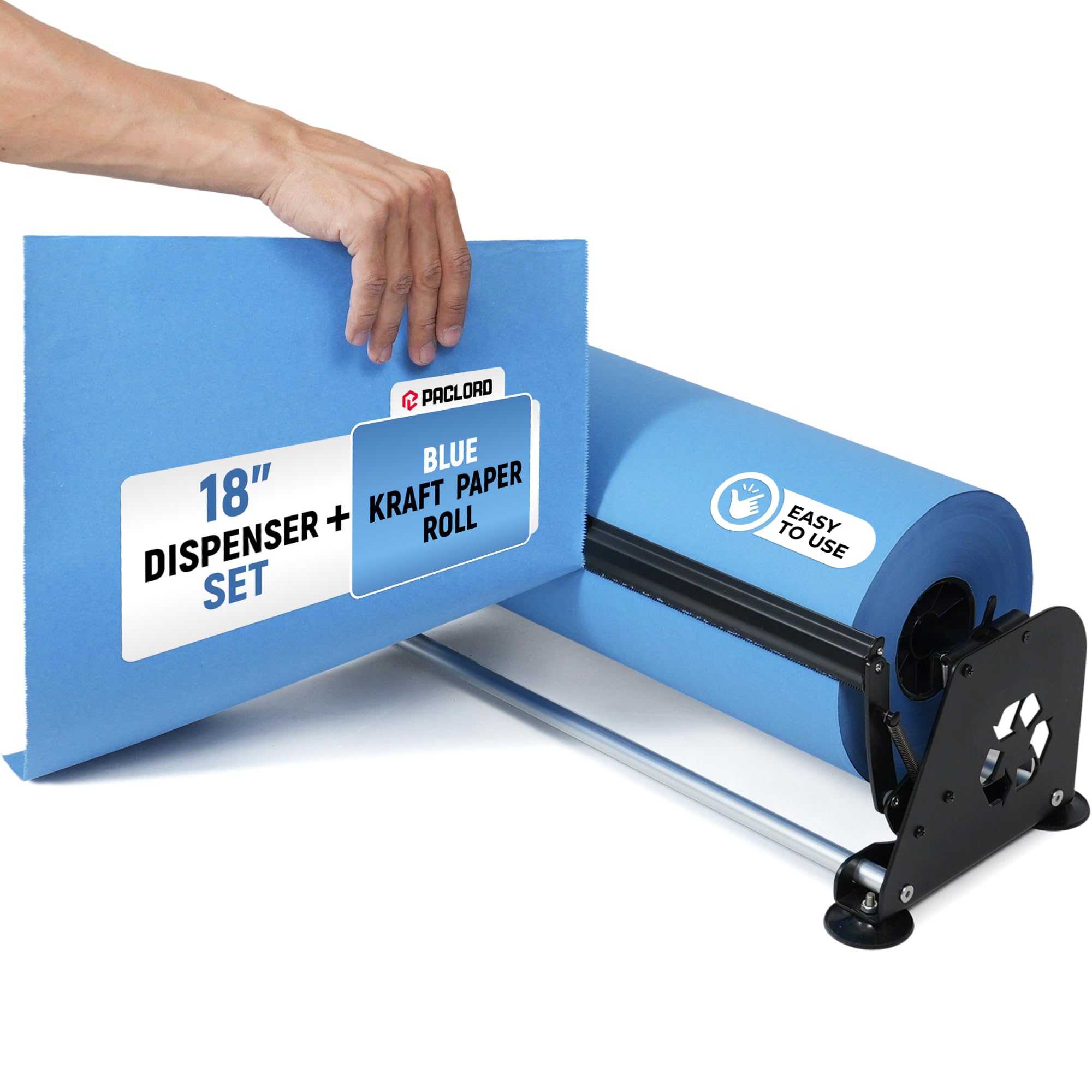 71FCf4rWucL.jpg 18" Paper Dispenser with Cutter + Dark Blue Kraft Paper Roll