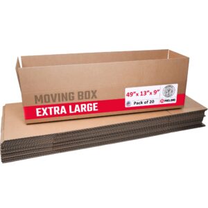 Large Cardboard Boxes 49"L x 13"W x 9"H (Pack of 20) (CB-49139-20, B0GMPK4CRB)