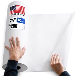 Paclord White Kraft Paper Roll 24" x 1200 ft (NK-2430-WH, B0F644MCX2)