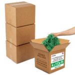 4 x 1 Cu Ft Ready to Ship Cartons with Green Crinkle Paper Filler, 12x12x12", Double Wall Boxes (CP-DG-4xCU-HD, B0GSCQYZ9M)