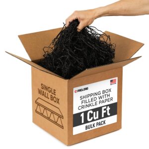 1 Cu Ft Ready to Ship Carton with Black Crinkle Paper Filler, 12x12x12"