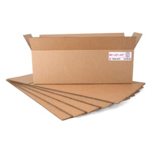 Long Cardboard Boxes 12"L x 12"W x 36"H (Pack of 6) (CB-121236-6, B0F2VGP3ZG)