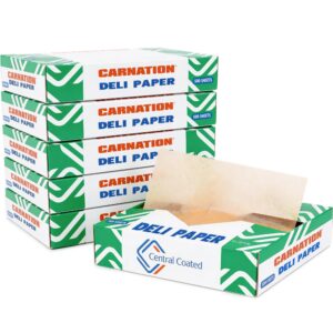 Carnation 3000 Pcs Brown Deli Wrap Wax Paper Sheets, 8"x10.75" Pre-Cut Interfolded (DW-810-NK-6, B0GHTLF56B)