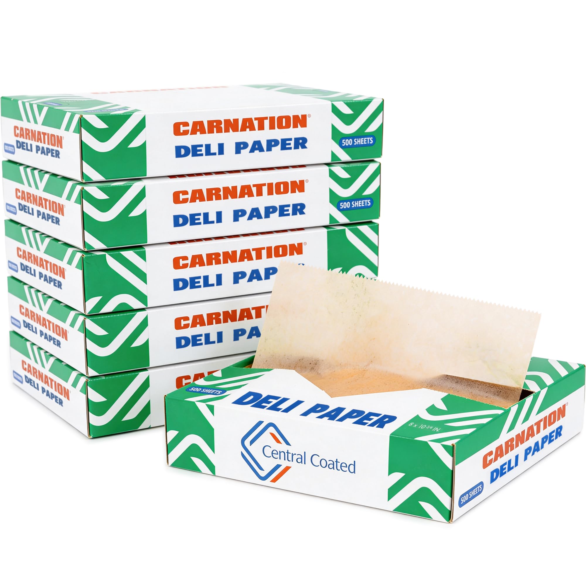 71NoRYSZ9JL.jpg Carnation 3000 Pcs Brown Deli Wrap Wax Paper Sheets, 8"x10.75" Pre-Cut Interfolded (DW-810-NK-6, B0GHTLF56B)