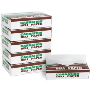 Carnation 3000 Pcs White Deli Wrap Wax Paper Sheets, 8"x10.75" Pre-Cut Interfolded (DW-810-6, B0GHTH9B6J)