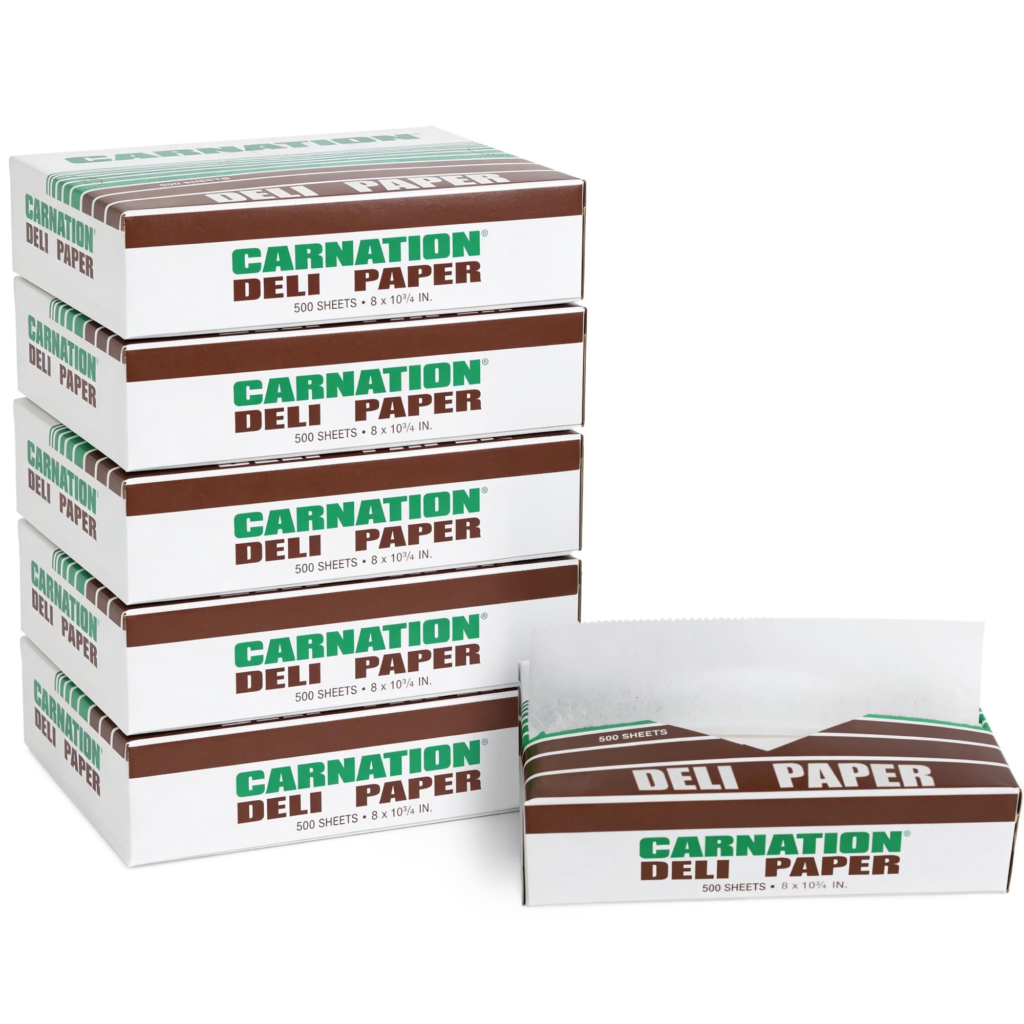 71OhblABrOL.jpg Carnation 3000 Pcs White Deli Wrap Wax Paper Sheets, 8"x10.75" Pre-Cut Interfolded (DW-810-6, B0GHTH9B6J)