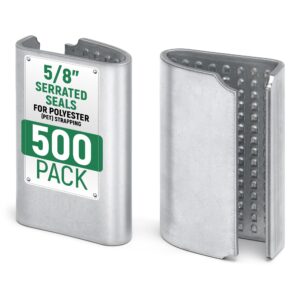 Paclord Open Serrated Seals for 5/8" Polyester (PET) Strapping, Pack of 500