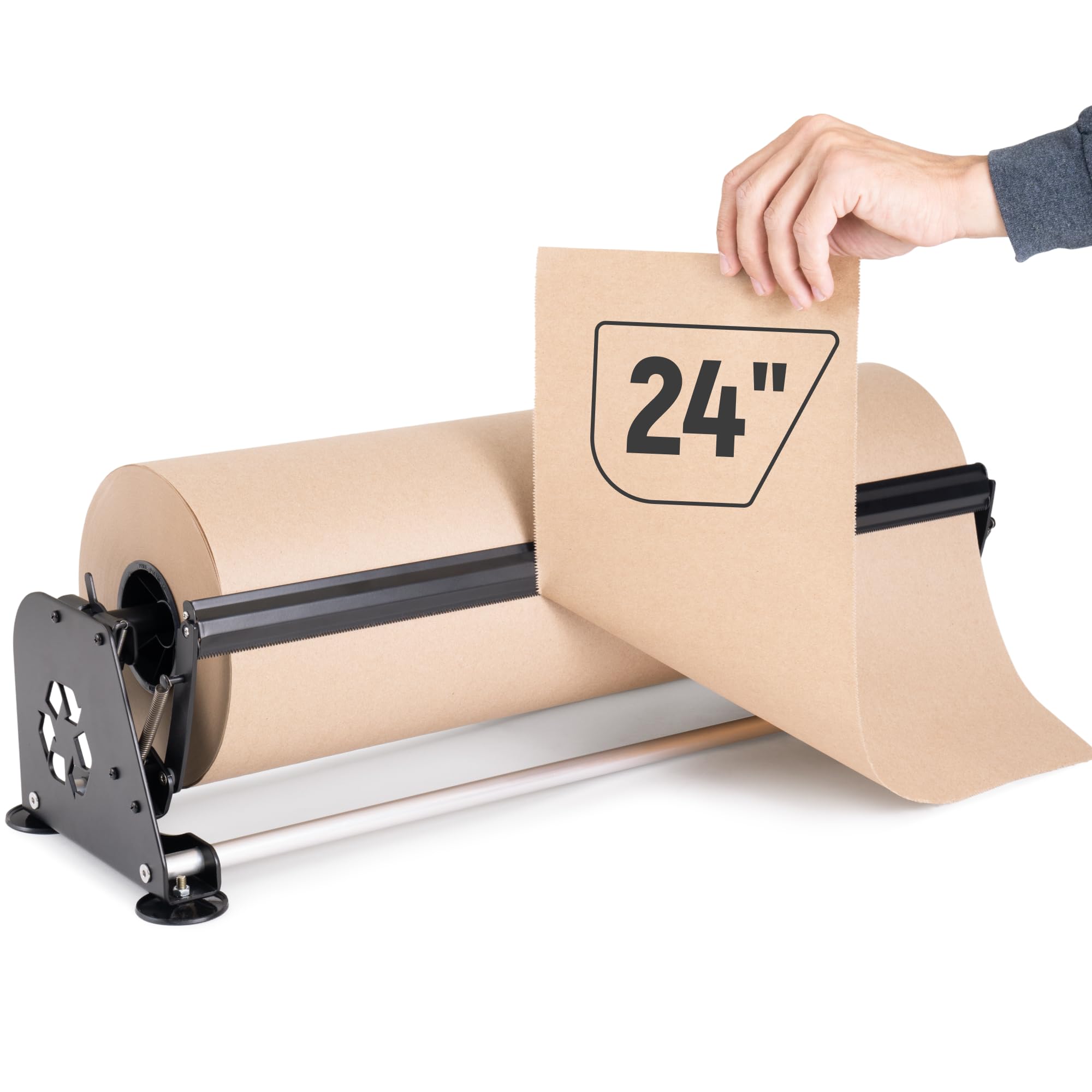 71P1GBy-tuL.jpg Paclord 24" Paper Roll Dispenser with Cutter, Non-Slip Suction Feet