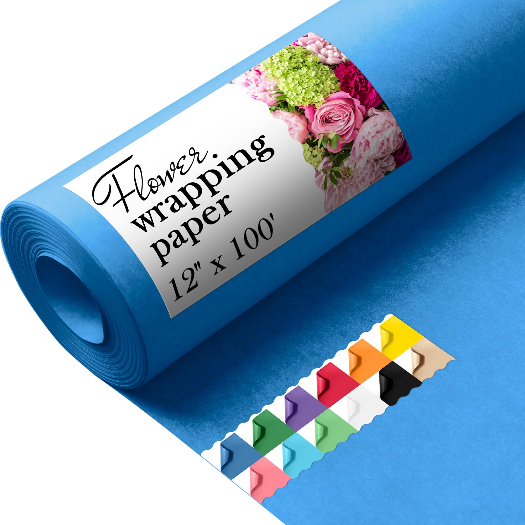 71RDt0oHlPL.jpg Paclord Flower Wrapping Paper, 12" x 1200" (100 ft), 45 lb – Dark Blue (FP-12-DB, B0CYW46P1T)