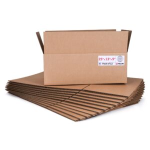 Large Cardboard Boxes 25"L x 13"W x 9"H (Pack of 12) (CB-25139-12, B0F2VNWFBR)