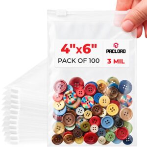 4" x 6" Slider Zip Poly Bags, Pack of 100 (SPB-46-100, B0G6QWHGBX)