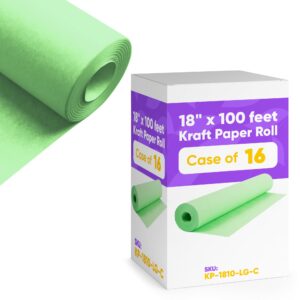 Paclord Light Green Kraft Paper Roll 18" x 100 ft, Case of 16 (KP-1810-LG-C, B0CP5RHFGX)