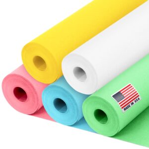 12" x 1200" (100 ft) Easter Crafts Kraft Paper Rolls Set, 45 Lbs - Pink, Light Blue, Light Green, Yellow, White Kraft Paper - Made in USA Colored Paper for Crafts, DIY, School, Gift Wrapping
