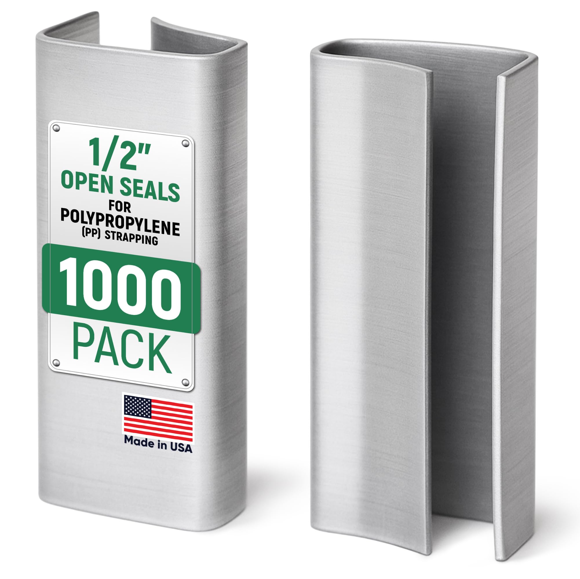71a8kIv6WXL.jpg Paclord Open Seals for 1/2" Polypropylene (PP) Strapping, Pack of 1000