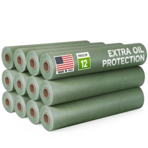 Paclord 12" x 60 yd Green Masking Paper, Automotive Oil Protection, Pack of 12