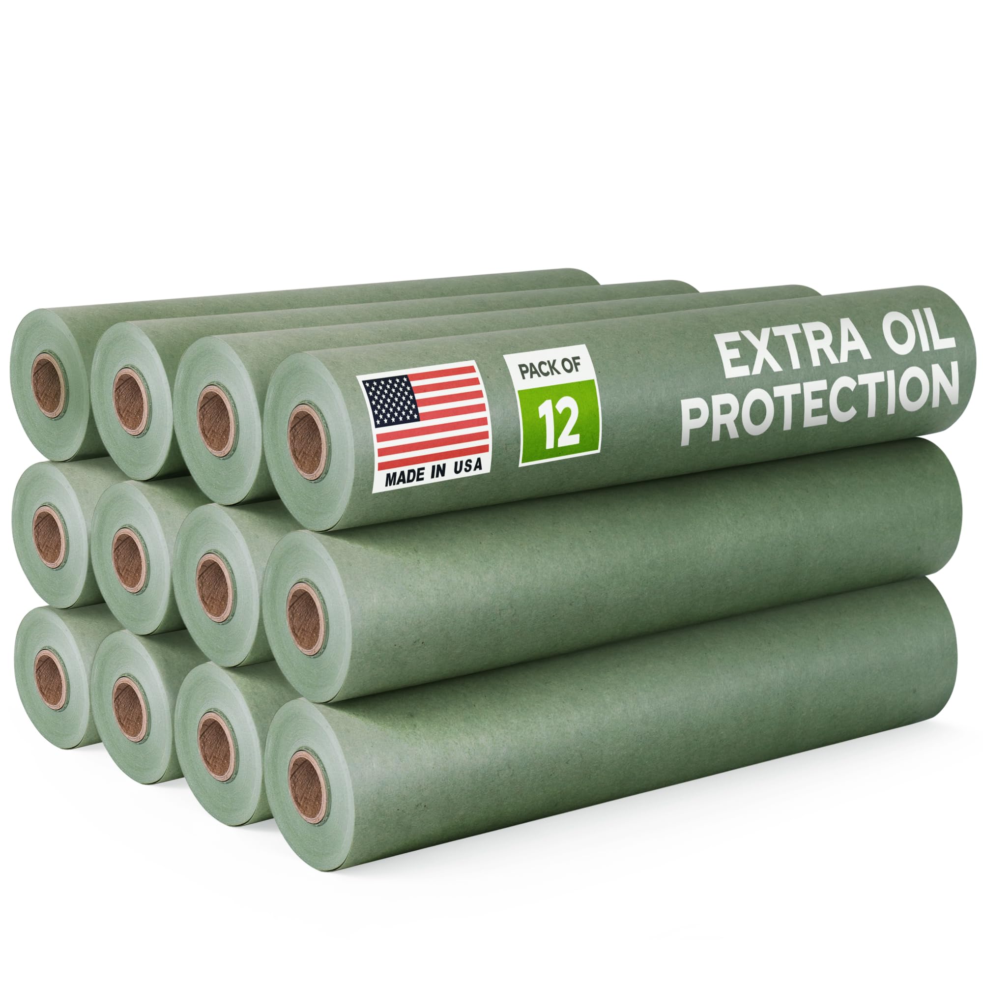 71bVeF5uBZL.jpg Paclord 12" x 60 yd Green Masking Paper, Automotive Oil Protection, Pack of 12