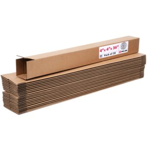 Tall Cardboard Boxes 4"L x 4"W x 36"H (Pack of 20) (CB-4436-20, B0GMPG8L28)