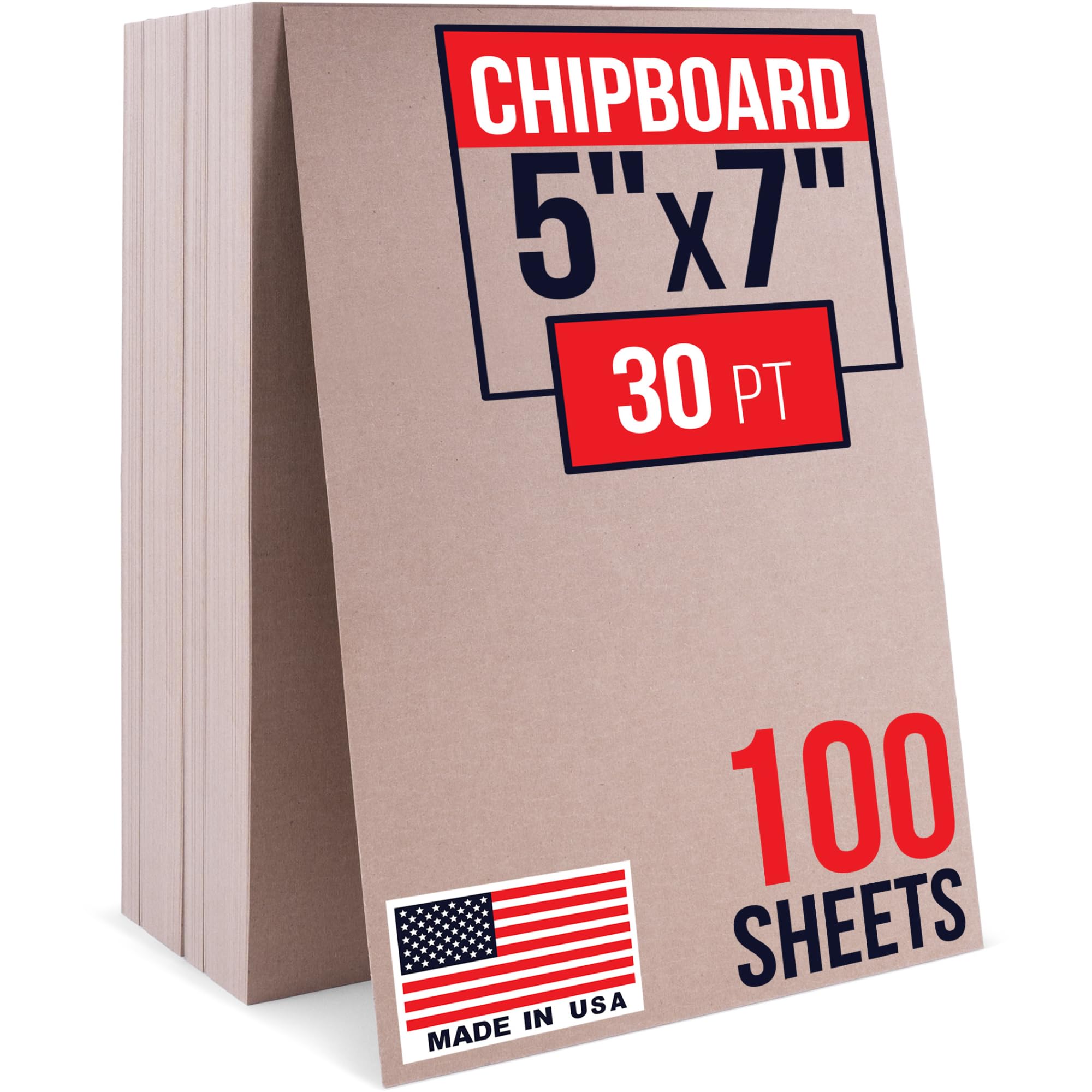 71d1DMlJHBL.jpg 5" x 7" Brown Kraft Chipboard Sheets, 30 Pt Thick, Pack of 100