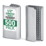 Paclord Open Serrated Seals for 1/2" Polyester (PET) Strapping, Pack of 500
