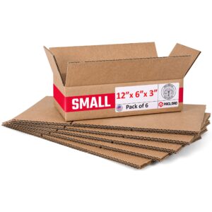 Small Cardboard Boxes 12"L x 6"W x 3"H (Pack of 6) (CB-1263-6, B0F2VMWWP7)