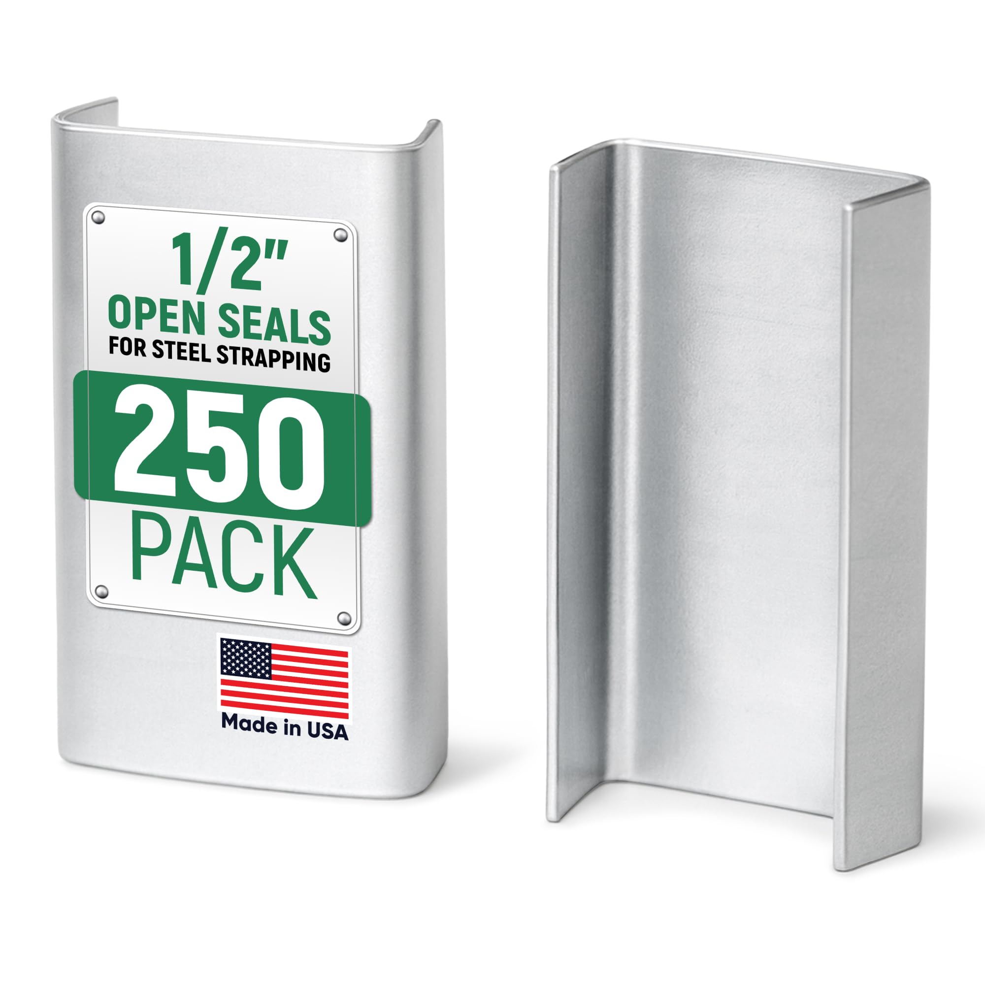 71eVoXoL7QL.jpg Paclord Open Seals for 1/2" Steel Strapping, Pack of 250
