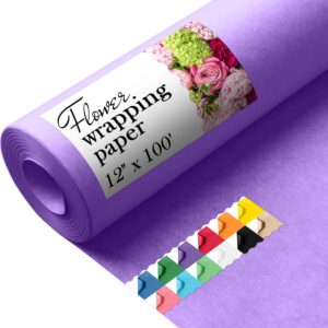 Paclord Flower Wrapping Paper, 12" x 1200" (100 ft), 45 lb – Lilac (FP-12-LI, B0CYVSB4YT)