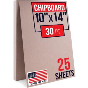 10" x 14" Brown Kraft Chipboard Sheets, 30 Pt Thick, Pack of 25