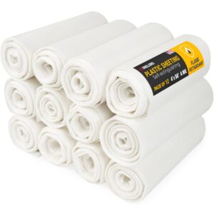 Flame Retardant Plastic Sheeting 4' x 50', 4 Mil, 2400 Sq Ft, Pack of 12