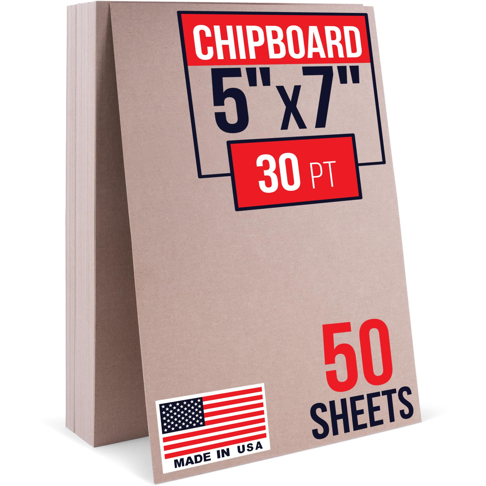 71i52KfDh-L.jpg 5" x 7" Brown Kraft Chipboard Sheets, 30 Pt Thick, Pack of 50