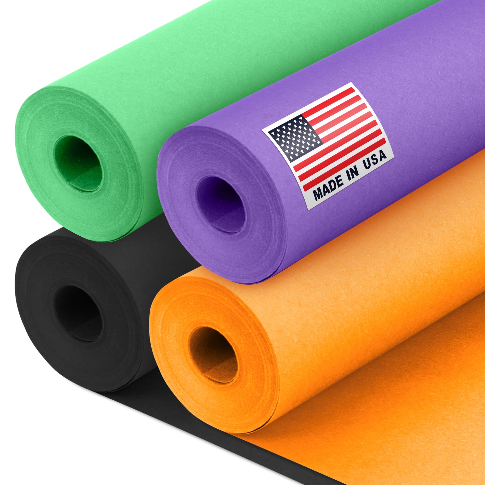 71j4DyIwyXL.jpg 12" x 1200" (100 ft) Halloween Crafts Kraft Paper Rolls Set, 45 Lbs - Orange, Black, Lilac, Green Kraft Paper - Made in USA Colored Paper for Kids Crafts, DIY, School, Gift Wrapping