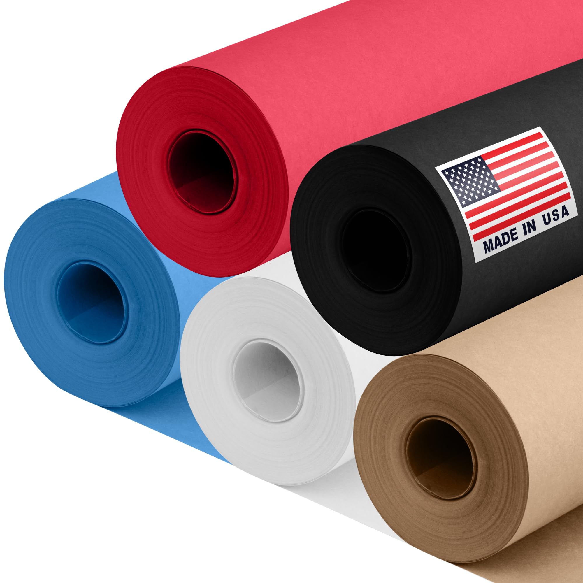 71jEKJZazNL.jpg 12" x 1200" (100 ft) Pirates-Themed Kraft Paper Set, 45 Lbs - Black, Red, White, Brown, Dark Blue Kraft Paper - Made in USA Colored Paper for Crafts, Appliques for Kids, DIY, Origami