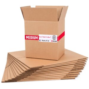 Medium Cardboard Boxes 11 1/2"L x 8 3/4"W x 12 1/4"H (Pack of 12) (CB-11812-12, B0GMV1XJ7Z)