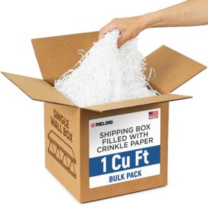 1 Cu Ft Ready to Ship Carton with White Crinkle Paper Filler, 12x12x12"