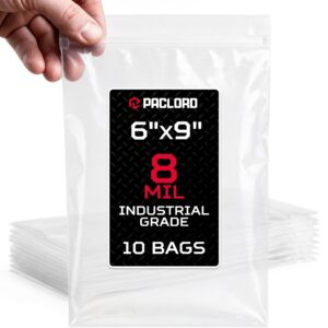 Extra Thick 8 Mil Reclosable Zip Bags 6" x 9", Pack of 10 (RPB-69-8-10, B0FXYYXVXN)