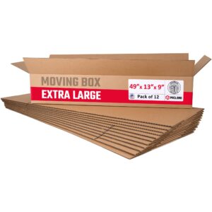 Large Cardboard Boxes 49"L x 13"W x 9"H (Pack of 12) (CB-49139-12, B0F2V53LN8)