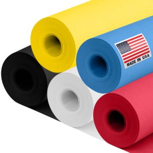 12" x 1200" (100 ft) Outer Space-Themed Kraft Paper Set, 45 Lbs - Black, Dark Blue, Yellow, White, Red Kraft Paper - Made in USA Colored Paper for Crafts, Appliques for Kids, DIY, Origami