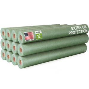 Paclord 18" x 60 yd Green Masking Paper, Automotive Oil Protection, Pack of 12