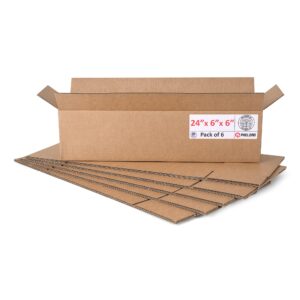 Long Cardboard Boxes 24"L x 6"W x 6"H (Pack of 6) (CB-2466-6, B0F2V7RWJR)