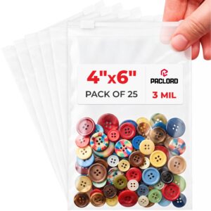 4" x 6" Slider Zip Poly Bags, Pack of 25 (SPB-46-25, B0G6Q1Y8MR)